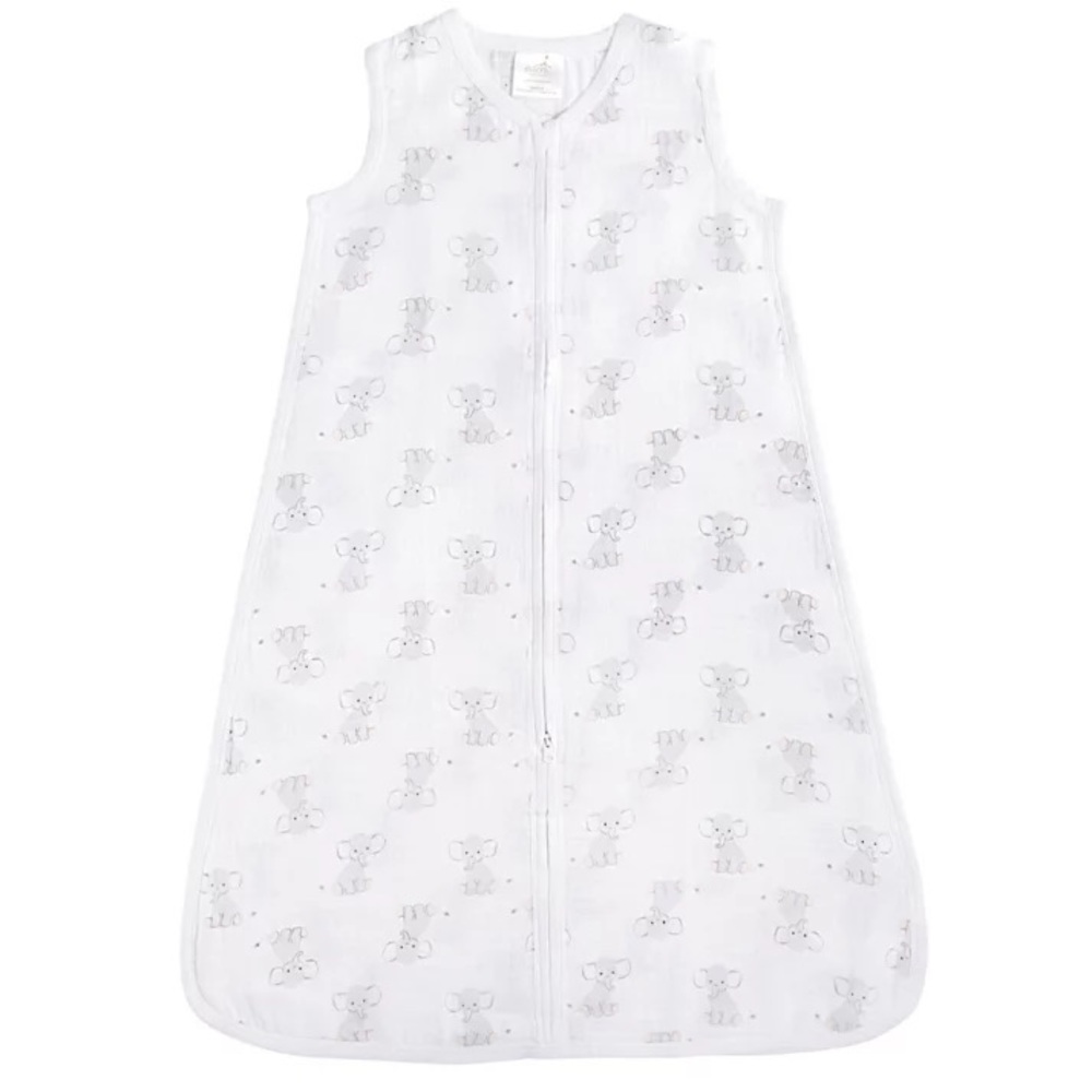🆕NWOT aden + anais Muslin Wearable Blanket/Sleep Sack,White/Grey Elephant